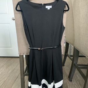 Calvin Klein Striped Fit and Flare Dress
